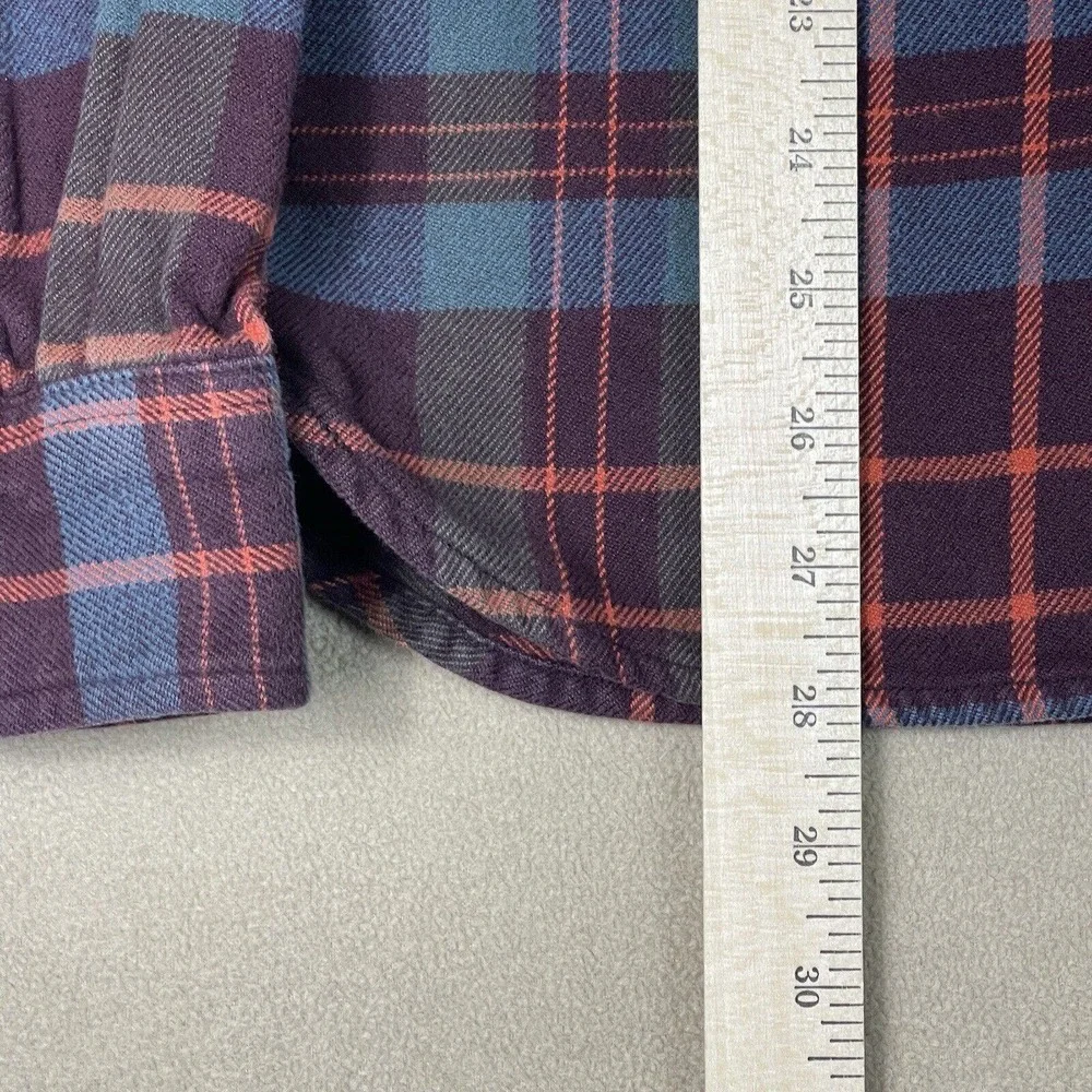The North Face Shirt Men Small Red Blue Plaid Long Sleeve Button Up Hiking Adult